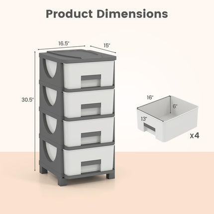 Dreamade 2 Pack 4-Drawer Storage Organizer for Bathroom Living Room