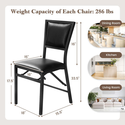 Metal Folding Chair Dining Chairs Home Restaurant Furniture - Dreamade