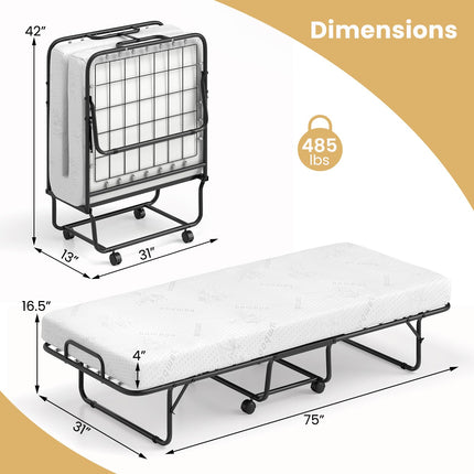 Dreamade Folding Bed with Mattress for Adults