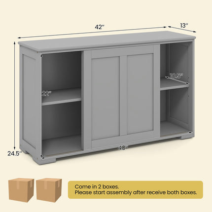 Dreamade Buffet Cabinet with Storage, Coffee Bar Wine Cabinet, Farmhouse Sideboard w/Sliding Door