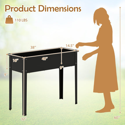 Dreamade Metal Raised Garden Bed with Legs(40”x16”x32”)