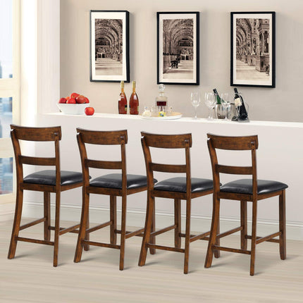 Dreamade 25.5-Inch Counter Height Chair with Backrest, Foam-Padded Cushion, Rubber Wood Legs