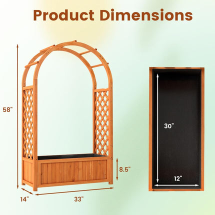 Dreamade Raised Garden Bed with Arch Trellis