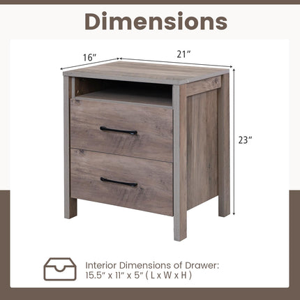 Dreamade Farmhouse Nightstand, Rustic Wood Bedside Table