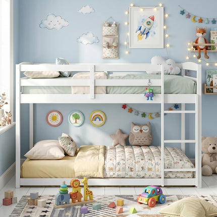 Dreamade Full Over Full Bunk Bed with Full-Length Guardrails