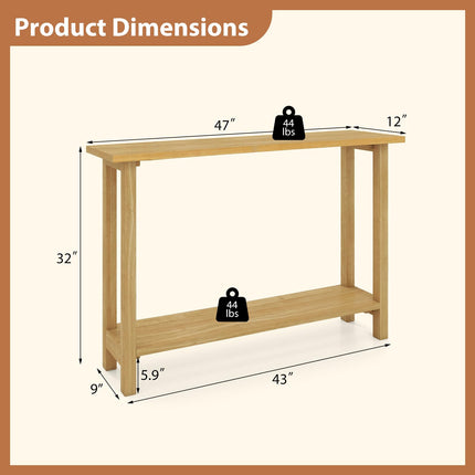Dreamade 47" Solid Wood Console Table(47" x 12" x 32")