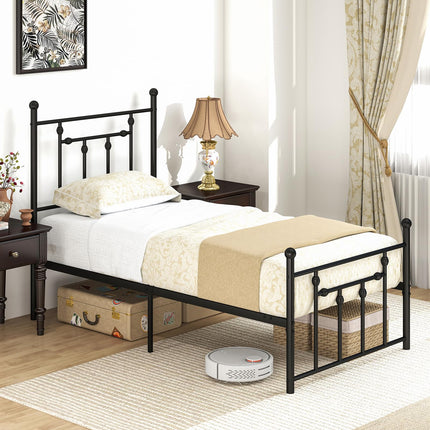 Dreamade Twin Bed Frames with Headboard and Footboard, Victorian Style Twin Platform Bed