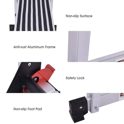 DreamadeAluminum Platform Non-Slip Folding Work Bench Drywall Stool Ladder 330lbs Capacity
