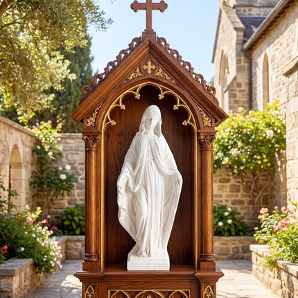 Dreamade Virgin Mary Garden Statue 31.5"| Blessed Mother Outdoor Religious Statue