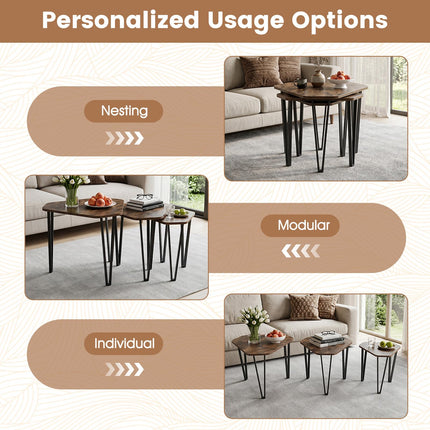 Dreamade Nesting Coffee Tables Set of 3 for Living Room & Apartment