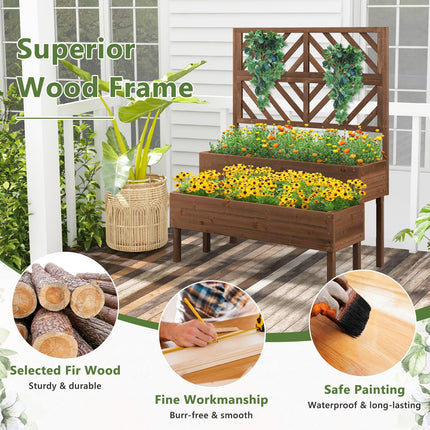 Dreamade Raised Garden Bed with Trellis
