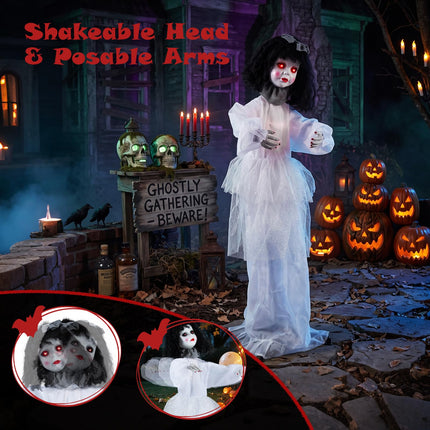 DREAMADE 4 FT Halloween Standing Ghost Girl