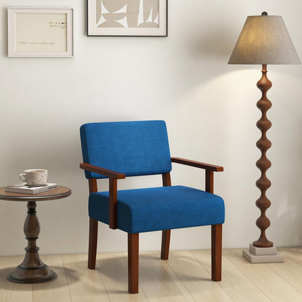 Dreamade Modern Accent Chair, Linen Living Room Arm Chair w/Soft Padded Seat & Backrest