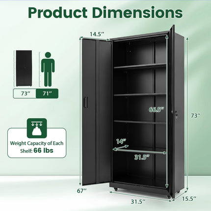 Dreamade 73" Tall Metal Storage Cabinet for Garage and Office