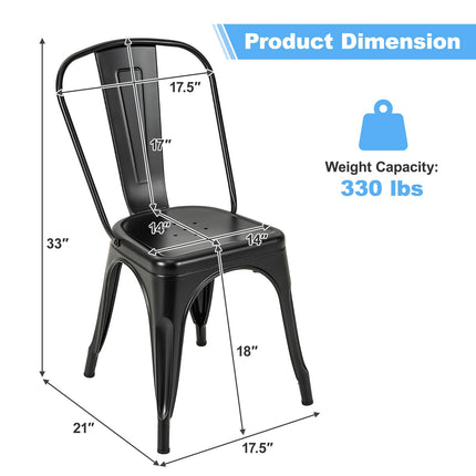 Dreamade Metal Dining Chairs Set of 4
