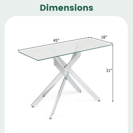 Dreamade Glass Console Table 45" Modern Entryway Table