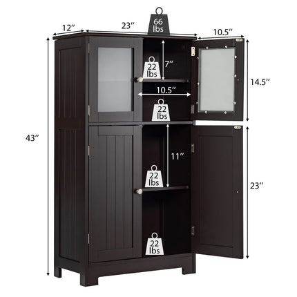 Dreamade Storage Cabinet with Doors - Bathroom Floor Cabinet, Freestanding Tall Cabinet