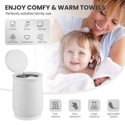 Dreamade Towel Warmer Bucket for Bathroom, 21 L