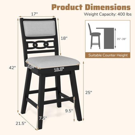 Dreamade 25" Bar Stools Set of 2/4 Modern Counter Height Tall Chairs