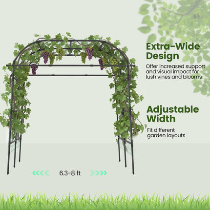 Dreamade Metal Garden Arch Trellis for Climbing Plants Outdoor