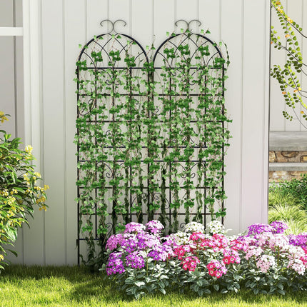 Dreamade Trellis for Climbing Plants Outdoor, 6 FT Tall Galvanized Steel Garden Trellis
