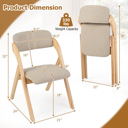 Dreamade Folding Dining Chairs Set of 2/4 | Pre-Assembled Padded Kitchen Chairs