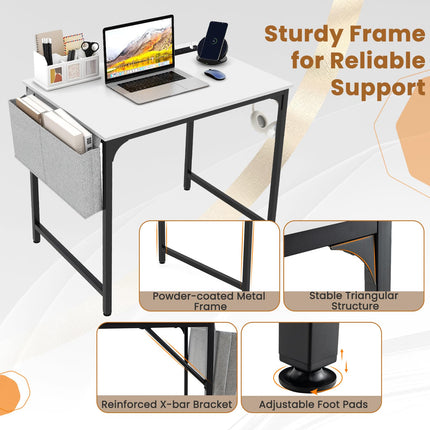 Dreamade Conference Table with Charging Station, 2/4/6 PCS 32" x 24" Rectangular Meeting Room Desk with Storage Bag & Hook