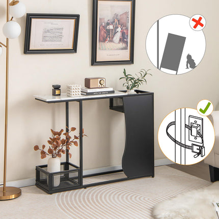 Dreamade 43.5" Console Table for Entryway - Modern Entry Table with Faux Marble Top