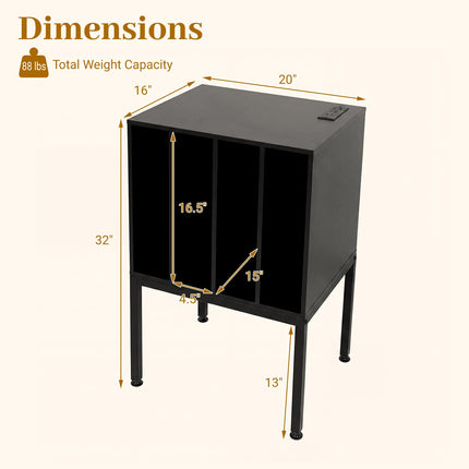 Dreamade Record Player Stand with 4 Cabinet Up to 150 Albums