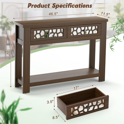 Dreamade 2-Tier Console Table with Drawers