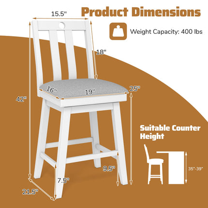 Dreamade 25" Bar Stools Set of 2/4 Swivel Counter Height Bar Chairs