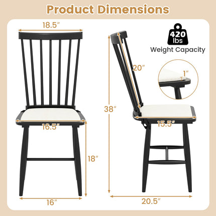 Dreamade Windsor Dining Chairs Set of 2/4 Farmhouse Wooden Kitchen Chair
