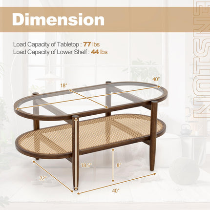Boho Rattan Coffee Table - Dreamade