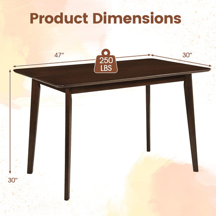 Dreamade Dining Table for 4-6 People 47" Rectangular Wooden Kitchen Table