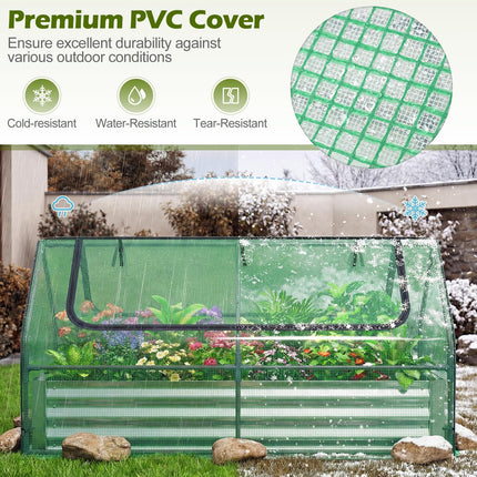 Dreamade 3-in-1 Metal Raised Garden Bed with Greenhouse Cover
