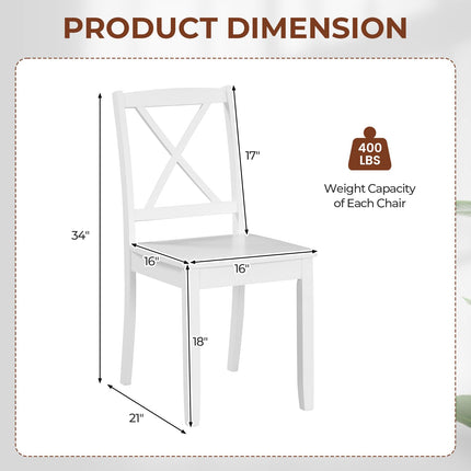 Dreamade Wood Dining Chairs, Armless Kitchen Chairs w/Rubber Wood Legs & Curved Backrest