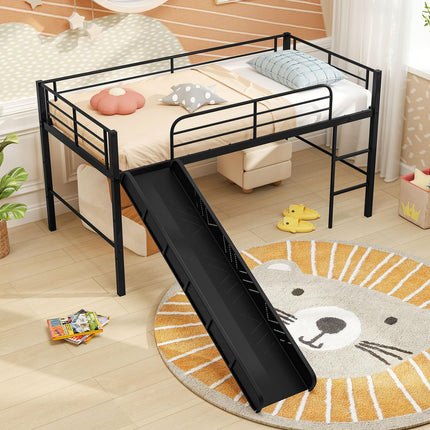 Dreamade Low Loft Bed with Slide