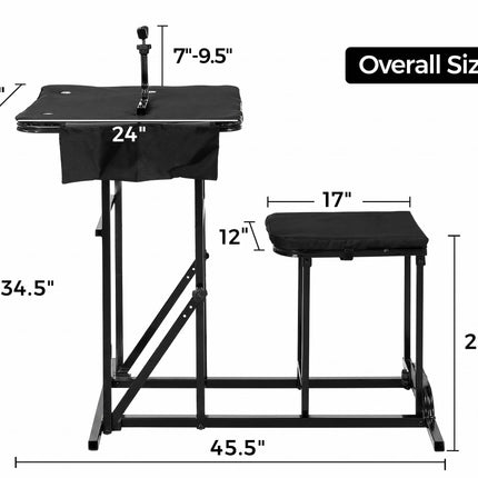 DREAMADE Foldable Shooting Bench, Portable Table, Padded Seat & Gun Rest