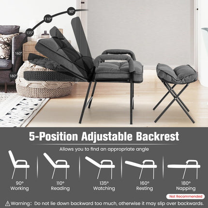 Dreamade Modern Accent Chair with Ottoman