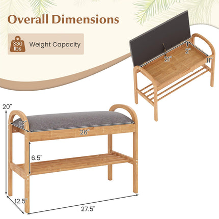 Dreamade Shoe Bench with Flip-Top Storage for Hallway