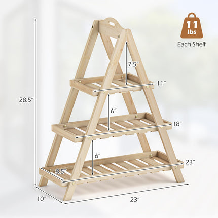 Dreamade 3-Tier Plant Stand Indoor | 28.5" Wood Flower Pot Plant Display Shelf