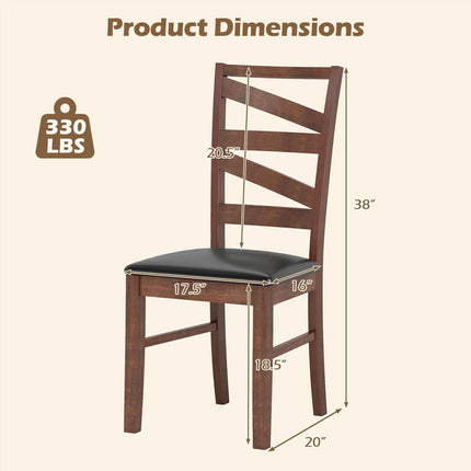 Dreamade Wooden Dining Chairs Set of 2/4 Farmhouse Kitchen Chairs with Rubber Wood Legs