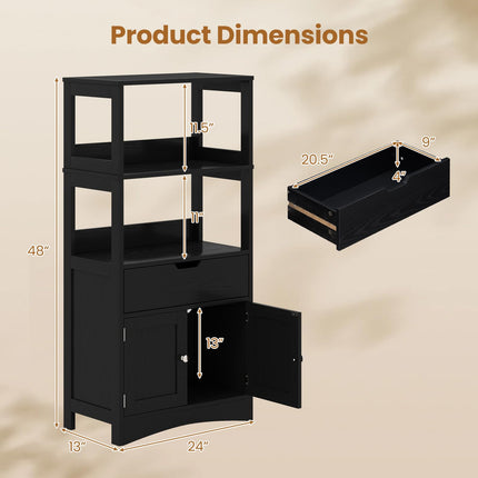 Dreamade Bathroom Storage Cabinet with Open Shelves