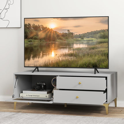 Dreamade TV Stand for TVs up to 55”, Entertainment Center with Storage Drawers