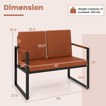 Dreamade Modern Loveseat Sofa 2 Seater Small Couch