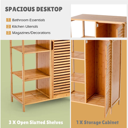 Bathroom Storage Cabinet Bamboo Floor Cabinet Free Standing Organizer - Dreamade