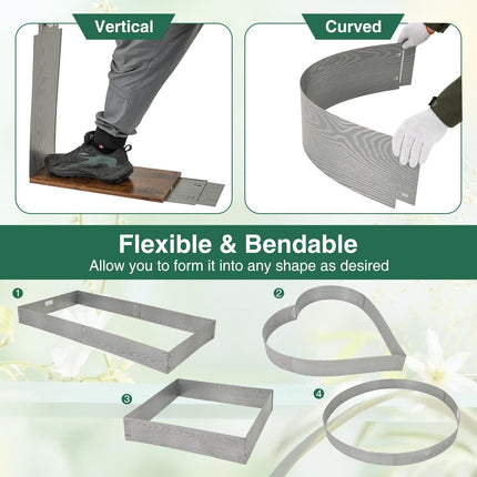 Dreamade Galvanized Metal Landscape Edging 6 Packs 20FT Heavy-Duty Hammer-in Edging Border