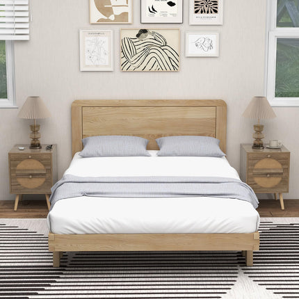 Dreamade Rattan Nightstand Set of 2, Boho Bedside Tables with 2 Rattan Drawers