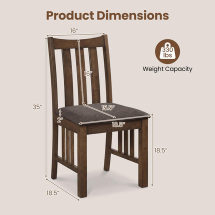Dreamade Rubber Wood Dining Chairs with Upholstered Cushioned Seat (2/4)