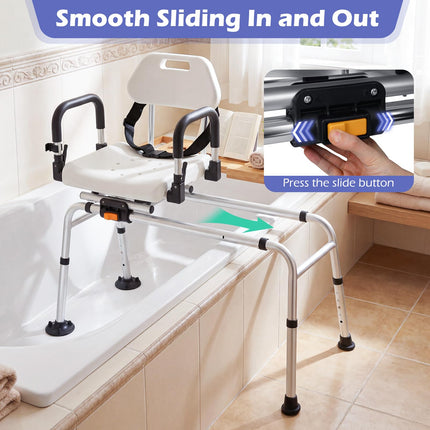Dreamade Sliding Shower Chair with Swivel Seat